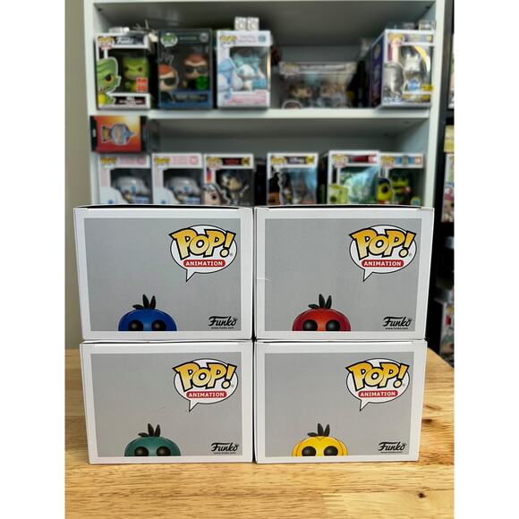 COMPLETE SET 4 2500 PCS LE Dino Flintstones Funko Pop #406 Green Yellow Blue Red - Picture 5 of 6